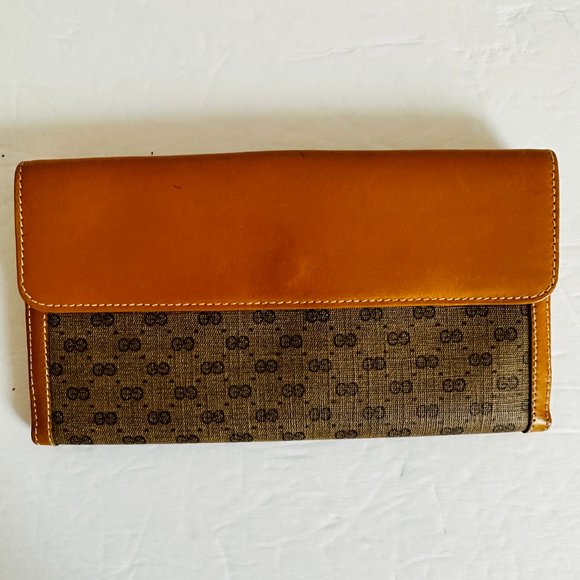 AUTH GUCCI MICRO GG LEATHER AND CANVAS LONG WALLET MADE IN ITALY 035.922.0294 - Picture 4 of 15